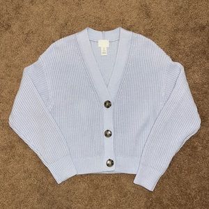 H&M Light Blue Cropped Cardigan